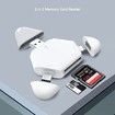 SD Card Reader 3 in 1 Micro SD TF SDHC SDXC Portable OTG Memory Card Adapter Compatible Windows Mac Linux Chrome for USB C PC Smartphones Camera Laptop