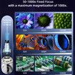 Digital LED Microscope 4.3-inch IPS HD Color Large Screen,50x-1000x 2 Million High-Definition Pixel, 178 Degree Wide Angle Compatible with Windows,Mac OS