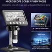 Digital LED Microscope 4.3-inch IPS HD Color Large Screen,50x-1000x 2 Million High-Definition Pixel, 178 Degree Wide Angle Compatible with Windows,Mac OS