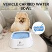 Pet Travel Bowl, No Spill, No Drip Slow Water Feeder / Dispenser for Dogs, Cats, 35oz/1L (Blue)