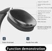 Wireless Bluetooth Headphones,Stereo Headsets,Rechargeable Earphones with Voice Chat Function and Call,Soft Cushion Headset Long Playtime Color Silver