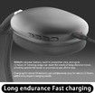 Wireless Bluetooth Headphones,Stereo Headsets,Rechargeable Earphones with Voice Chat Function and Call,Soft Cushion Headset Long Playtime Color Silver