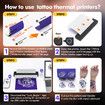 Tattoo Thermal Printer A4 Portable, Bluetooth Wireless USB Inkless Printing Includes 10 Free Tattoo Transfer Papers