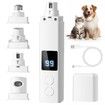 Electric Rechargeable Dog Nail Grinder with UV & Interactive Lights with 4-Speed,Nail Clippers for All Type Dogs Cat(White)