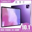Android 13 Tablet 10.1 Inch 8+256GB IPS HD Screen Bluetooth 24+48MP Dual Camera 4G WiFi Color Purple
