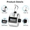 2 Pack Clicker Counter,Metal Hand Tally Counter Clicker,4 Digit Mechanical Palm Click Counter for Counting Numbers,Coaching,Sports Events
