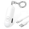 Personal Safety Alarm Keychain, 130dB High-Pitched Emergency Personal Alarm with LED Strobe Light Safety Siren Whistle for Women Elderly Kids (White)