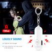 Personal Safety Alarm Keychain, 130dB High-Pitched Emergency Personal Alarm with LED Strobe Light Safety Siren Whistle for Women Elderly Kids (White)