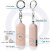 Personal Safety Alarm Keychain, 130dB High-Pitched Emergency Personal Alarm with LED Strobe Light Safety Siren Whistle for Women Elderly Kids (Pink)