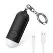 Personal Safety Alarm Keychain, 130dB High-Pitched Emergency Personal Alarm with LED Strobe Light Safety Siren Whistle for Women Elderly Kids (Black)