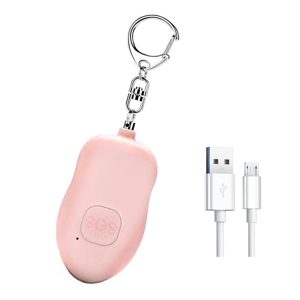 Rechargeable Safe Sound Personal Alarm,140dB Self Defense Keychain with LED Light, Women Personal Alarm SOS Safety Alert Device Key Chain to Carry (Pink)