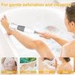 Electric Body Brush Back Brush with 4 Replacement Heads, Battery Operated, Long Handle Silicone Body Scrubber for Men Women Massage Exfoliating (Gray)