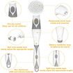 Electric Body Brush Back Brush with 4 Replacement Heads, Battery Operated, Long Handle Silicone Body Scrubber for Men Women Massage Exfoliating (Gray)