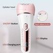 Epilator for Women, 6 in 1 Hair Removal Epilator, Shaver, Face Razor, Facial Brush, Face Massage and Body Exfoliator, Hair Removal for Women (Pink)