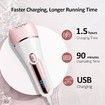 Epilator for Women, 6 in 1 Hair Removal Epilator, Shaver, Face Razor, Facial Brush, Face Massage and Body Exfoliator, Hair Removal for Women (Pink)
