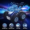 RC Monster Trucks Remote Control Cars Kids Mechanical Dino Toy Stunt Car With Upgraded Wheels Lights Spray,Best Birthday Gift Color Blue