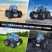 RC Monster Trucks Remote Control Cars Kids Mechanical Dino Toy Stunt Car With Upgraded Wheels Lights Spray,Best Birthday Gift Color Blue
