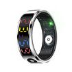 Smart Ring Color Screen Men Women Smart Touch Fitness Ring Multi-Modes Fitness Tracker Rate Pedometer Sleep Monitoring Size 11 Color Silver