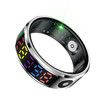 Smart Ring Color Screen Men Women Smart Touch Fitness Ring Multi-Modes Fitness Tracker Rate Pedometer Sleep Monitoring Size 11 Color Silver