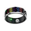 Smart Ring Color Screen Men Women Smart Touch Fitness Ring Multi-Modes Fitness Tracker Rate Pedometer Sleep Monitoring Size 11 Color Silver