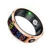 Smart Ring Color Screen Men Women Smart Touch Fitness Ring Multi-Modes Fitness Tracker Rate Pedometer Sleep Monitoring Size 10 Color Gold