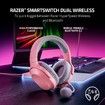 Barracuda X Wireless Gaming & Mobile Headset for PC, PlayStation, Switch, Android, iOS, 2.4GHz Wireless and Bluetooth with Detachable Mic (Pink)
