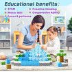 54 PCS Magnetic Blocks-Build Mine Magnet World Frozen Edtion,Toys for Girls, STEM Sensory Kids Games Toys for Kids Christmas Birthday Gifts