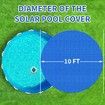 300cm (10 feet) diameter PE Insulated Swimming Pool Cover Bubble Insulation for Open Air Pools Solar Hot Water Bath Round Shape