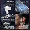 144+ Language Translator Wireless Earbuds Bluetooth Real Smart Translation With Touch screen Active Noise ANC Wireless Charging Case Color Black