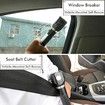 8 in 1 Multi USB Rechargeable Solar Flashlight with Glass Breaker,Seatbelt Cutter,Siren and Power Bank for Camping,Hiking,Emergency Situations
