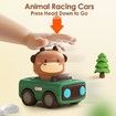 Press to Go Car Toys,Animal Racing Cars,Infant Play Vehicle Set,Push Go Friction Car Toys,Birthday Gifts,Age3+