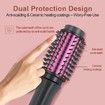 Cordless Hair Curling Iron Brush 3-in-1 Portable Wave Curling Wand, 1.5″ Ionic Heated Brush,USB Rechargeable Hair Curler, 1 Pack-Black