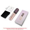 Cordless Hair Curling Iron Brush 3-in-1 Portable Wave Curling Wand, 1.5″ Ionic Heated Brush,USB Rechargeable Hair Curler, 1 Pack-Pink