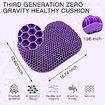 3D Gel Seat Cushion Cooling Soft Breathable For Office, Car Seat Cushion For Long Sitting Color Purple
