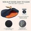 3D Gel Seat Cushion Cooling Soft Breathable For Office, Car Seat Cushion For Long Sitting Color Orange