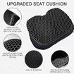 3D Gel Seat Cushion Cooling Soft Breathable For Office, Car Seat Cushion For Long Sitting Color Black