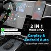3 in 1 Wireless CarPlay Adapter 2025 Upgraded,Wireless CarPlay and Android Auto Adapter Built in Netflix YouTube Support TF Card,Factory Car Play Video Box