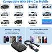 3 in 1 Wireless CarPlay Adapter 2025 Upgraded,Wireless CarPlay and Android Auto Adapter Built in Netflix YouTube Support TF Card,Factory Car Play Video Box