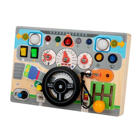 Montessori Wooden Educational Toys for Boys Girls, Fidget Board Sensory Toy Preschool Learning Fine Motor Skills Educational Birthday Gifts