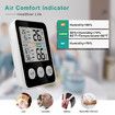 Black Magnetic High Precision Temperature & Humidity Meter Same-Screen Display Memory Function Sound & Light Alarm