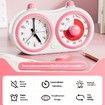 Pink Dual Screen Visual Timer Alarm Clock Multi-Function Time Manager for Kids Self-Discipline Suitable for Primary & Secondary Students