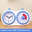 Blue Dual Screen Visual Timer Alarm Clock Multi-Function Time Manager for Kids Self-Discipline Suitable for Primary & Secondary Students