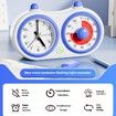 Blue Dual Screen Visual Timer Alarm Clock Multi-Function Time Manager for Kids Self-Discipline Suitable for Primary & Secondary Students