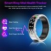 Smart Ring with Display Screen & Touch Button,Bluetooth Connection for Women Men,Fitness Tracker Sleep Monitoring Waterproof(Silver-8#)
