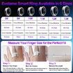 Smart Ring with Display Screen & Touch Button,Bluetooth Connection for Women Men,Fitness Tracker Sleep Monitoring Waterproof(Silver-8#)