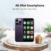 Mini Phone 4G Mini Smartphone 3.0In Touch Screen Compact Mobile Phone,2000mAh Battery Cell Phone with Dual SIM Quad Core Face ID GPS 2GB+16GB Purple