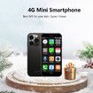 Mini Phone 4G Mini Smartphone 3.0In Touch Screen Compact Mobile Phone,2000mAh Battery Cell Phone with Dual SIM Quad Core Face ID GPS 2GB+16GB Blue