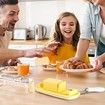 Butter Dish With Lid, Butter Container With Butter Kinfe,Covered Butter Dish For Countertop Or Fridge,Plastic Butter Dishes With Silicone Bottom