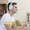 Wireless Gaming Headset with Flip Microphone for PC, PS4, PS5, 2.4GHz Wireless Bluetooth Headset Headphones with Mic for Laptop Computer,Blue and White