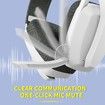 Wireless Gaming Headset with Flip Microphone for PC, PS4, PS5, 2.4GHz Wireless Bluetooth Gaming Headphones with Mic for Laptop Computer, White and Gray